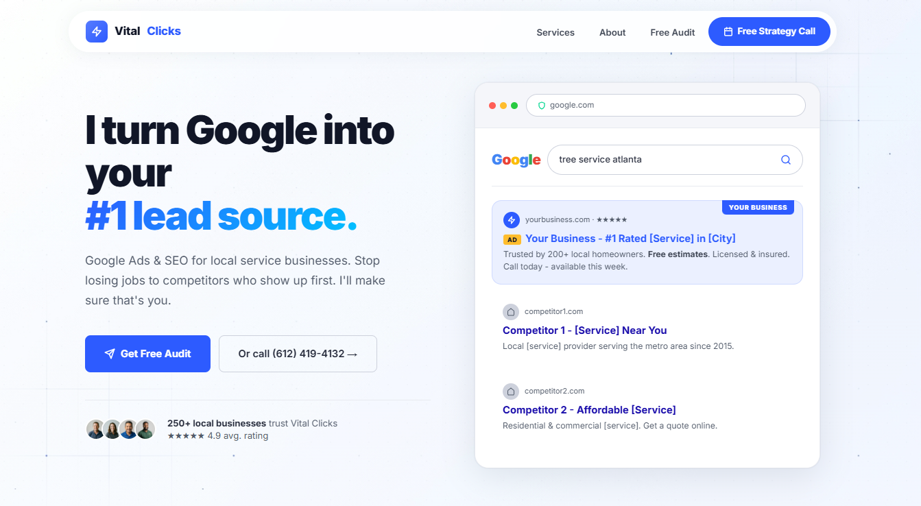 VitalClicks - Paid traffic and conversion-focused landing page service