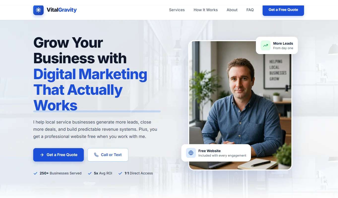 VitalGravity - digital marketing agency with automated lead routing